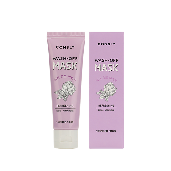 Consly Wonder Food Basil and Artichoke Refreshing Wash-off Mask, 50ml 657319